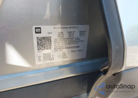 2025 Buick Enclave Preferred Fwd z USA, uszkodzony, nr VIN 5GAEVARS1SJ227648